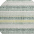 8' Pale Aqua And Beige Striped Washable Round Rug With UV Protection