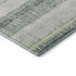 8' Pale Aqua And Beige Striped Washable Round Rug With UV Protection