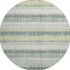8' Pale Aqua And Beige Striped Washable Round Rug With UV Protection