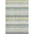 8' X 10' Pale Aqua And Beige Striped Washable Area Rug With UV Protection