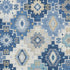 5' X 8' Blue And Beige Geometric Washable Area Rug With UV Protection