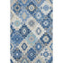 9' X 12' Blue And Beige Geometric Washable Area Rug With UV Protection