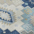 9' X 12' Blue And Beige Geometric Washable Area Rug With UV Protection