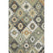 5' X 8' Fern Green And Gold Geometric Washable Area Rug With UV Protection