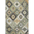 5' X 8' Fern Green And Gold Geometric Washable Area Rug With UV Protection