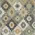 5' X 8' Fern Green And Gold Geometric Washable Area Rug With UV Protection