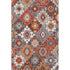 5' X 8' Rust And Lavender Geometric Washable Area Rug With UV Protection
