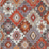 5' X 8' Rust And Lavender Geometric Washable Area Rug With UV Protection