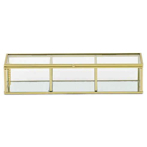 2" Gold Glass Hand Painted Decorative Box