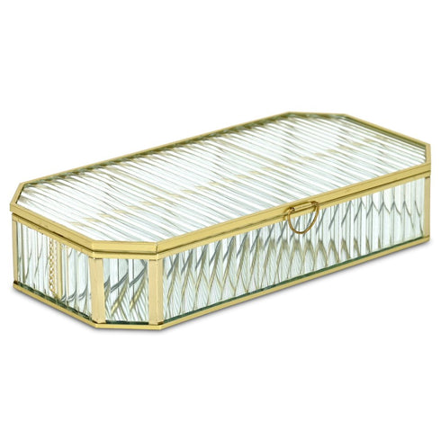 2" Gold Glass Hand Painted Decorative Box