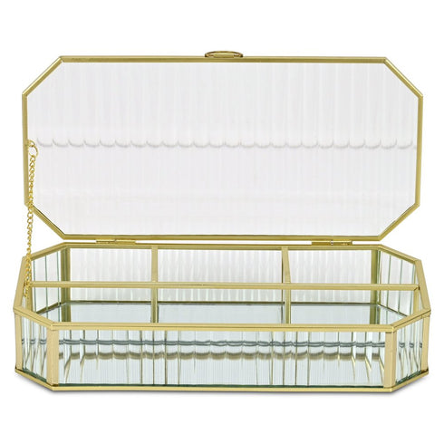 2" Gold Glass Hand Painted Decorative Box