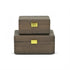Set of Two Dark Brown Wood Hand Painted Decorative Box