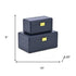 Set of Two Navy Blue Wood Hand Painted Decorative Box