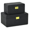 Set of Two Black Wood Hand Painted Decorative Box