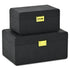 Set of Two Black Wood Hand Painted Decorative Box