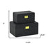 Set of Two Black Wood Hand Painted Decorative Box