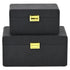 Set of Two Black Wood Hand Painted Decorative Box