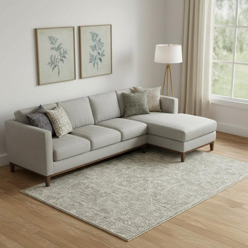 8' X 10' Brown And Tan Wool Floral Hand Tufted Area Rug
