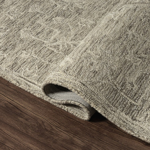 5' X 8' Brown And Tan Wool Floral Hand Tufted Area Rug