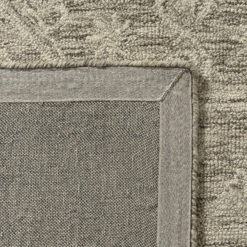 5' X 8' Brown And Tan Wool Floral Hand Tufted Area Rug