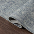 8' X 10' Blue And Ivory Wool Floral Hand Tufted Area Rug