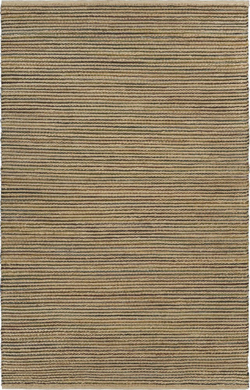 8' X 10' Natural And Tan Jute Striped Hand Woven Area Rug