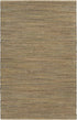 8' X 10' Natural And Tan Jute Striped Hand Woven Area Rug