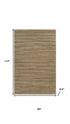 8' X 10' Natural And Tan Jute Striped Hand Woven Area Rug