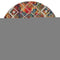 8' Red Blue And Orange Diamond Round Rug