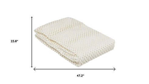 2' x 4' Ivory Waffle Weave Non Slip Rug Pad