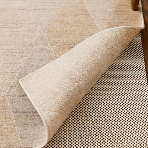 2' x 4' Ivory Waffle Weave Non Slip Rug Pad
