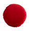 16" Red And White Cotton Velvet Round Christmas Striped Throw Pillow