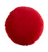 16" Red And White Cotton Velvet Round Christmas Striped Throw Pillow