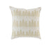 18" Ivory And Gold Cotton Christmas Trees Throw Pillow With Embroidery