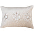 14" X 20" Beige Ivory And Gold Christmas Snowflakes Throw Pillow With Embroidery