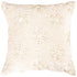 20" Natural And Gold Snowflakes Christmas Throw Pillow With Embroidery