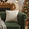 20" Natural And Gold Snowflakes Christmas Throw Pillow With Embroidery