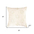 20" Natural And Gold Snowflakes Christmas Throw Pillow With Embroidery