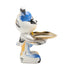 8" White And Blue Resin Statue
