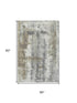 5' X 8' Beige Gray And Ivory Abstract Washable Area Rug With UV Protection