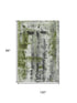 8' X 10' Olive Green Charcoal And Ivory Abstract Washable Area Rug With UV Protection
