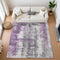 8' X 10' Purple Charcoal And Ivory Abstract Washable Area Rug With UV Protection
