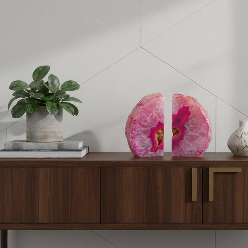 7" Pink Glass Crystal