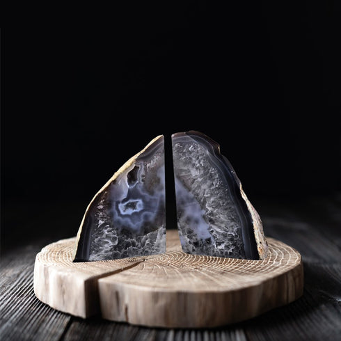 7" Gray Glass Crystal