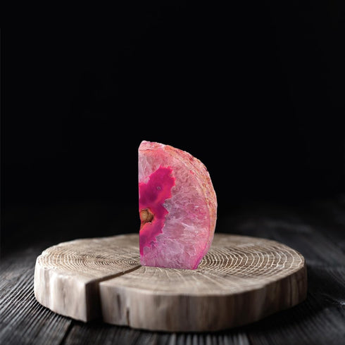 7" Pink Glass Crystal