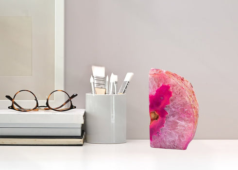 8" Pink Glass Crystal