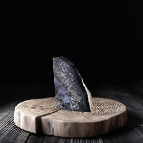 7" Gray Glass Crystal