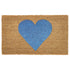 24" X 48" Brown And Blue Heart Outdoor Coir Door Mat