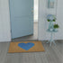 24" X 48" Brown And Blue Heart Outdoor Coir Door Mat