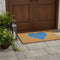 24" X 48" Brown And Blue Heart Outdoor Coir Door Mat